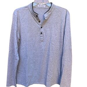 KUYIGO. Men's Casual long sleeved gray shirt. Size M.